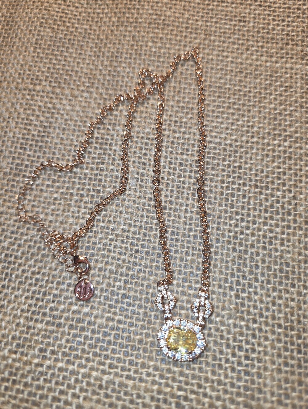 Bomb Party Rose Gold Necklace with Lemon Gem